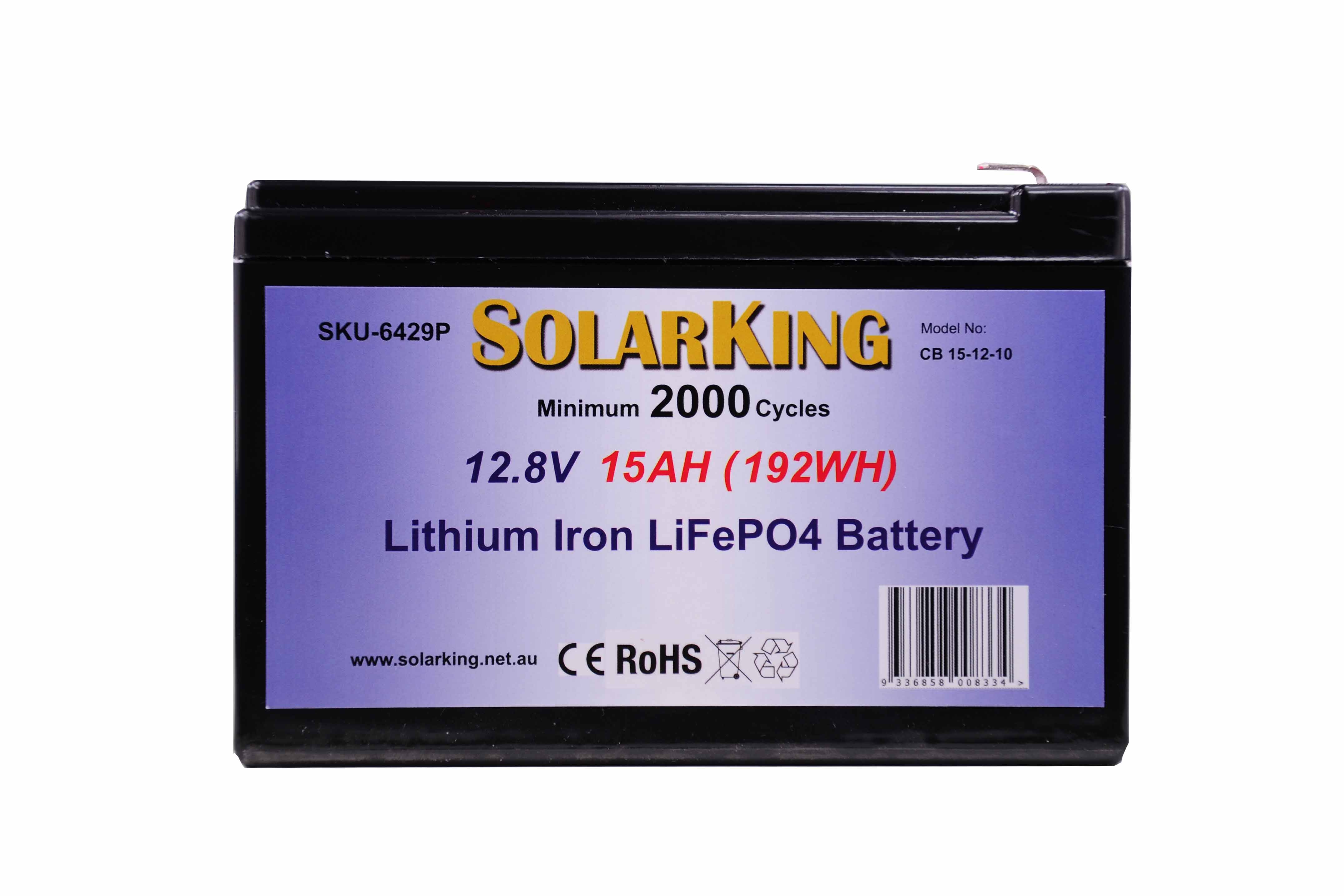 12.8V 15AH Lithium LiFe PO SolarKing Battery CB-15-12-10